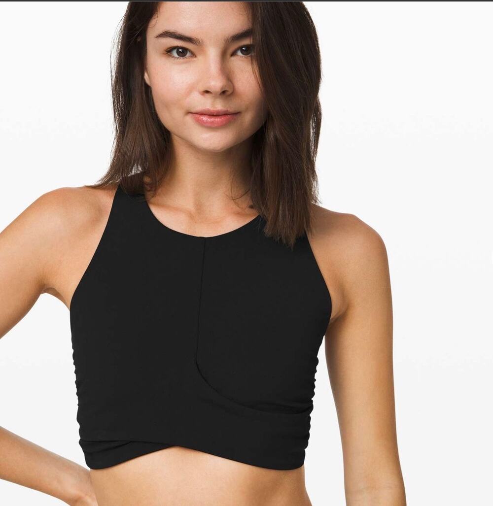 Lululemon Always Aligned Bra Black Size 10 Nulu Criss Cross Yoga Sports Bra